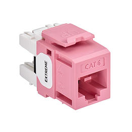Leviton EXTREME Cat 6 Component-Rated UTP QuickPort Jack Pink (61110-RK6)