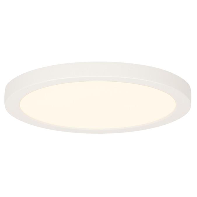 Westinghouse 7 Inch 17W LED Light Fixture Flush Mount With Color Temperature Selection White Finish White Frosted Shade (6112000)