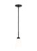 Generation Lighting Kerrville 1-Light Ceiling Pendant In Midnight Black With Satin Etched Glass Shade (6115201-112)