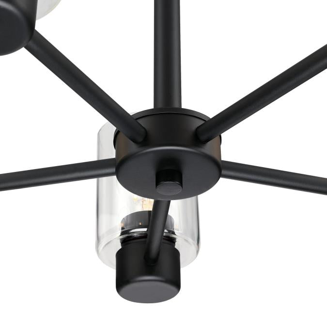 Westinghouse Sylvestre 5-Light Indoor Chandelier Matte Black Finish With Clear Glass (6115300)