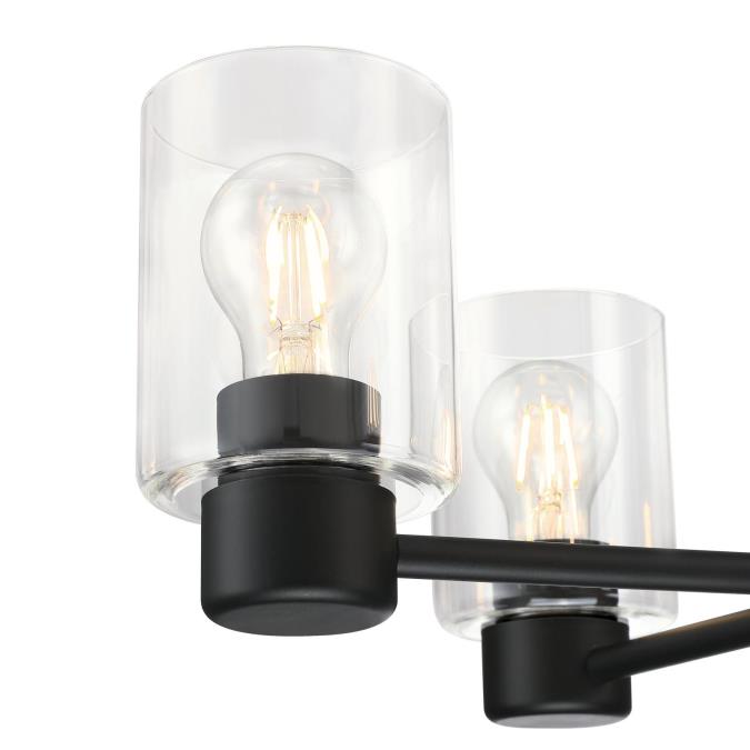 Westinghouse Sylvestre 5-Light Indoor Chandelier Matte Black Finish With Clear Glass (6115300)