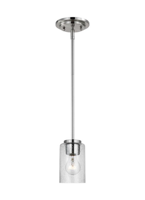 Generation Lighting Oslo One Light Pendant Brushed Nickel Clear Silver Cord (61170-962)