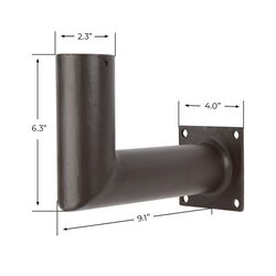 Sylvania BRACKET1A/WALL90DEGTENON/BZ Steel Wall Bracket With 90 Degree 2 3/8 Inch Tenon With Bronze Painted Finish (61175)