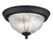 Westinghouse 11 Inch One-Light Flush Mount Ceiling Fixture Matte Black With Crystal Ribbed Glass (6117700)