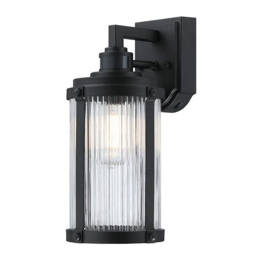 Westinghouse Wall Fixture Textured Black Finish Clear Ribbed Glass (6120600)