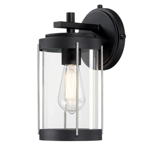 Westinghouse Wall Fixture Textured Black And Industrial Steel Finish Clear Glass (6122100)
