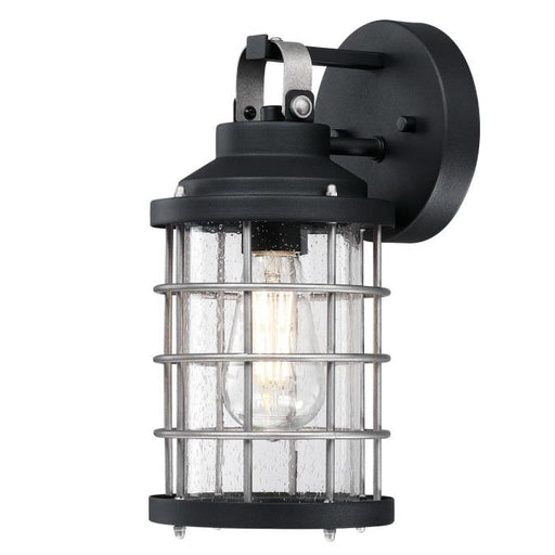 Westinghouse Wall Fixture Textured Black And Industrial Steel Finish Clear Seeded Glass (6122200)
