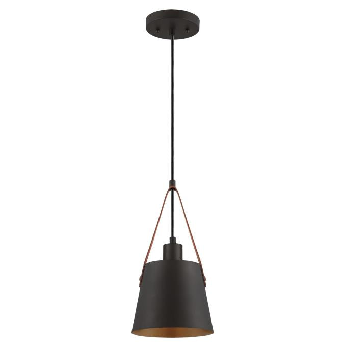 Westinghouse Mini Pendant Black-Bronze Finish With Leather Strap (6125300)