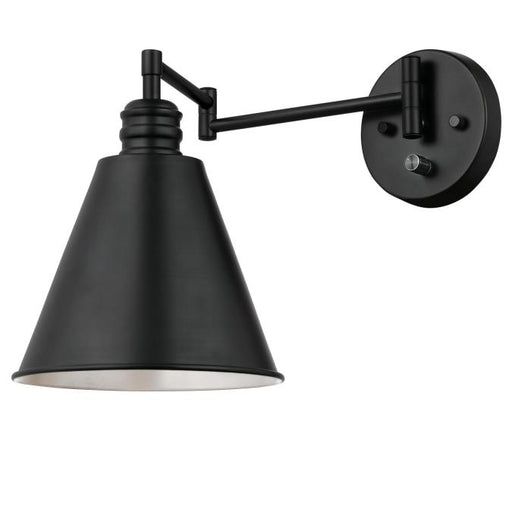 Westinghouse 1 Light Swing Arm Wall Fixture With On/Off Switch Matte Black Finish (6125400)