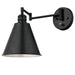 Westinghouse 1 Light Swing Arm Wall Fixture With On/Off Switch Matte Black Finish (6125400)