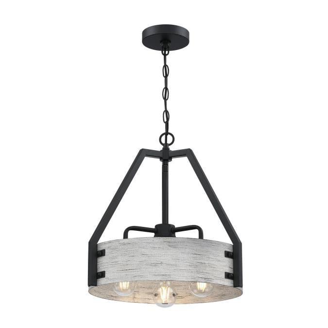 Westinghouse 3 Light Chandelier Matte Black And Antique Ash Finish (6125900)