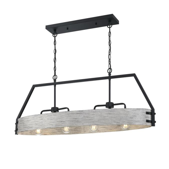 Westinghouse 4 Light Chandelier Matte Black And Antique Ash Finish (6126000)