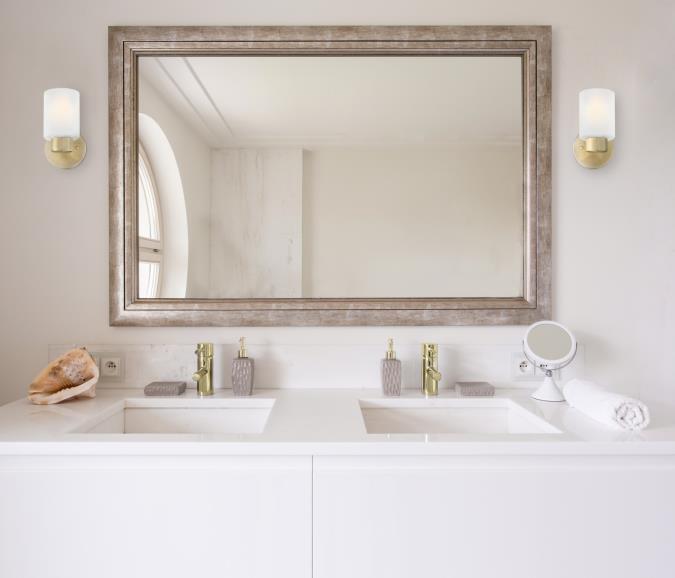 Westinghouse 1 Light Wall Fixture Champagne Brass Finish Frosted Glass (6126400)