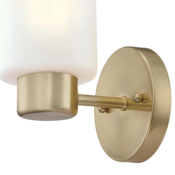 Westinghouse 1 Light Wall Fixture Champagne Brass Finish Frosted Glass (6126400)