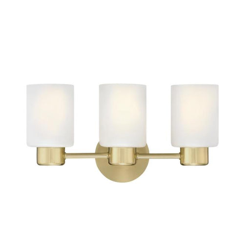 Westinghouse 3 Light Wall Fixture Champagne Brass Finish Frosted Glass (6126700)