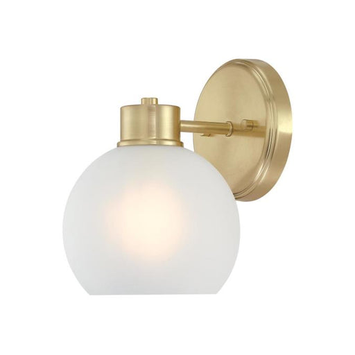 Westinghouse 1 Light Wall Fixture Champagne Brass Finish Frosted Glass (6127600)