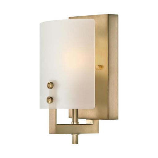 Westinghouse 1 Light Wall Fixture Brushed Brass Finish Frosted Glass (6128300)