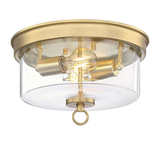Westinghouse 12 Inch 2 Light Flush Champagne Brass Finish Clear Glass (6128600)