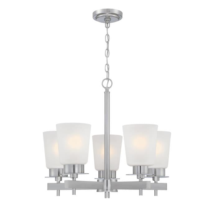 Westinghouse 5 Light Chandelier Brushed Nickel Finish Frosted Glass (6128800)