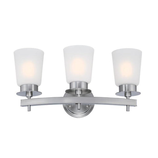 Westinghouse 3 Light Wall Fixture Brushed Nickel Finish Frosted Glass (6129000)