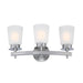 Westinghouse 3 Light Wall Fixture Brushed Nickel Finish Frosted Glass (6129000)