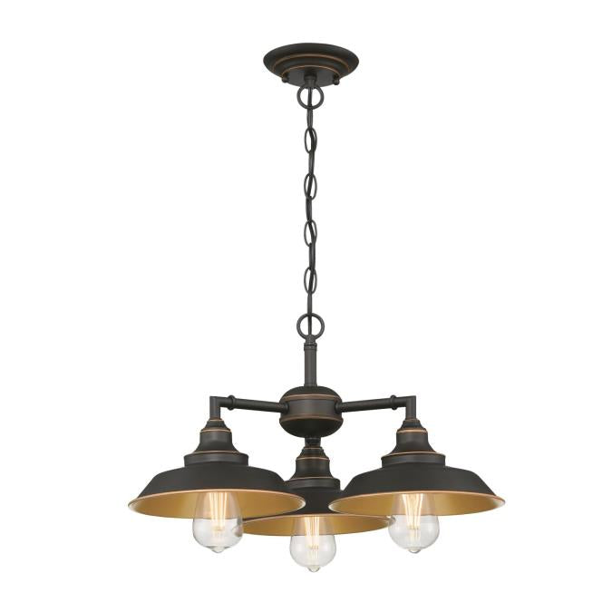 Westinghouse 3 Light Chandelier/Semi-Flush Oil-Rubbed Bronze Finish With Highlights (6129200)