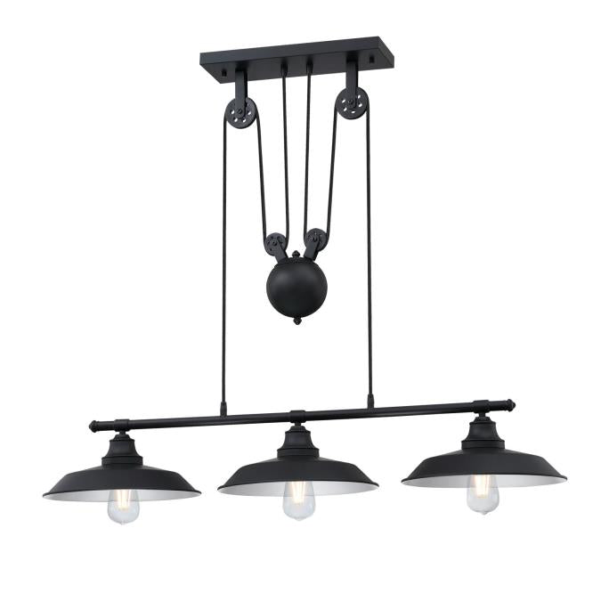 Westinghouse 3 Light Pulley Pendant Matte Black Finish (6129400)