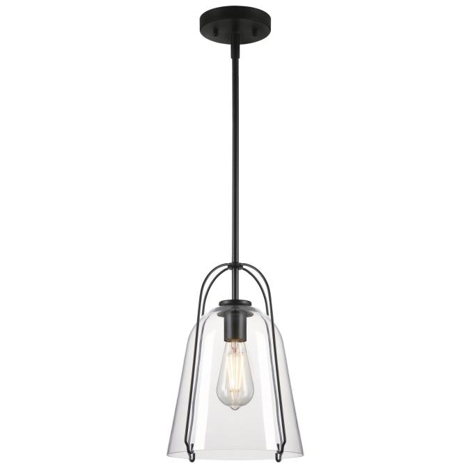 Westinghouse Pendant Matte Black Finish Clear Glass (6130100)