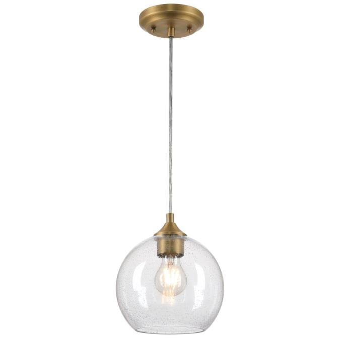 Westinghouse Mini Pendant Brushed Brass Finish Clear Seeded Glass (6130600)