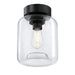 Westinghouse 8 Inch 1 Light Semi-Flush Matte Black Finish Clear Glass (6131200)