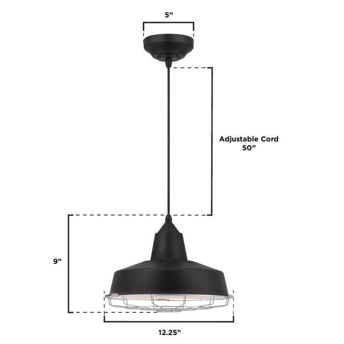 Westinghouse LED Pendant Black Finish Chrome Cage (6131800)