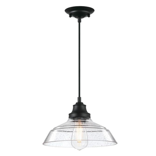 Westinghouse Pendant Matte Black Finish Clear Seeded Glass (6132200)