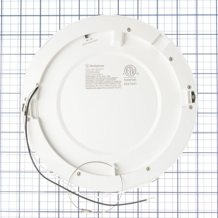 Westinghouse 8 Inch 18W LED Flush With Motion Sensor And CCT Selectable 3000K/4000K/5000K White Finish White Acrylic Shade (6133200)