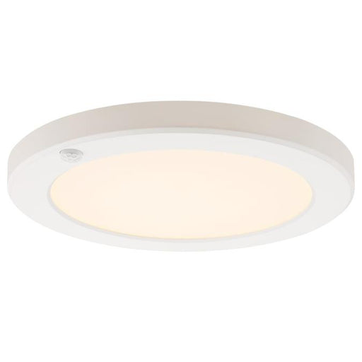 Westinghouse 8 Inch 18W LED Flush With Motion Sensor And CCT Selectable 3000K/4000K/5000K White Finish White Acrylic Shade (6133200)