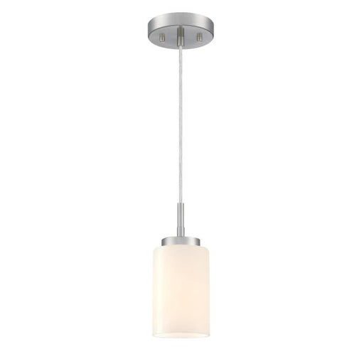 Westinghouse 60W Mini Pendant Brushed Nickel Finish White Opal Glass (6135300)