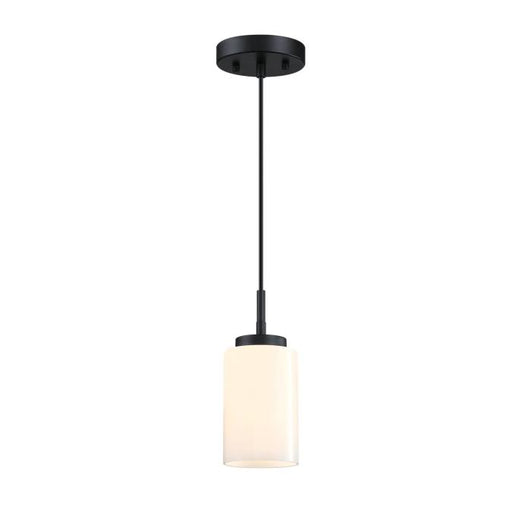 Westinghouse 60W Mini Pendant Black Finish White Opal Glass (6135400)