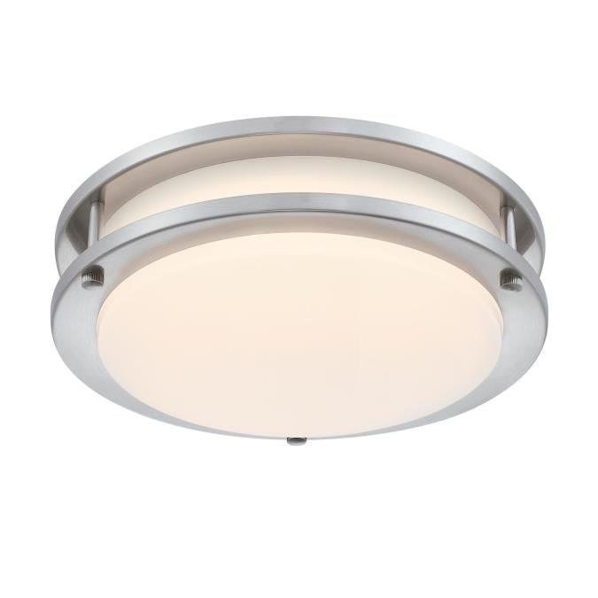 Westinghouse Lauderdale 23W 11 Inch Dimmable LED Flush Mount Brushed Nickel With Acrylic Shade 27-50K (6136000)
