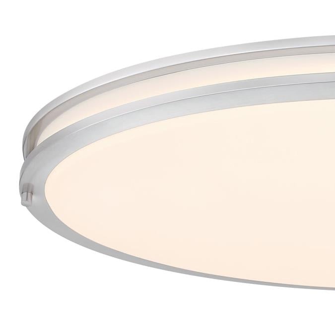 Westinghouse Lauderdale 40W 32.5 Inch Dimmable LED Flush Mount Brushed Nickel With Acrylic Shade CCT Selectable 2700K/3000K/3500K/4000K/5000K (6136200)