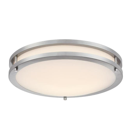 Westinghouse Lauderdale 23W 15.75 Inch Dimmable LED Flush Mount Brushed Nickel With Acrylic Shade CCT Selectable 2700K/3000K/3500K/4000K/5000K (6136400)