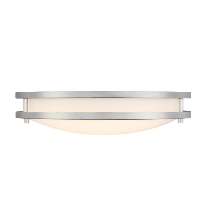 Westinghouse Lauderdale 23W 15.75 Inch Dimmable LED Flush Mount Brushed Nickel With Acrylic Shade CCT Selectable 2700K/3000K/3500K/4000K/5000K (6136400)