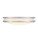 Westinghouse Lauderdale 23W 15.75 Inch Dimmable LED Flush Mount Brushed Nickel With Acrylic Shade CCT Selectable 2700K/3000K/3500K/4000K/5000K (6136400)