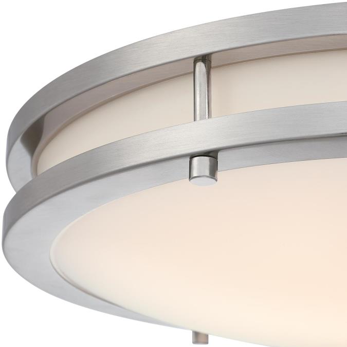 Westinghouse Lauderdale 23W 15.75 Inch Dimmable LED Flush Mount Brushed Nickel With Acrylic Shade CCT Selectable 2700K/3000K/3500K/4000K/5000K (6136400)