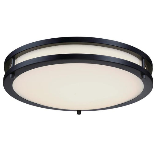 Westinghouse Lauderdale 23W 15.75 Inch Dimmable LED Flush Mount Black With Acrylic Shade CCT Selectable 2700K/3000K/3500K/4000K/5000K (6136500)