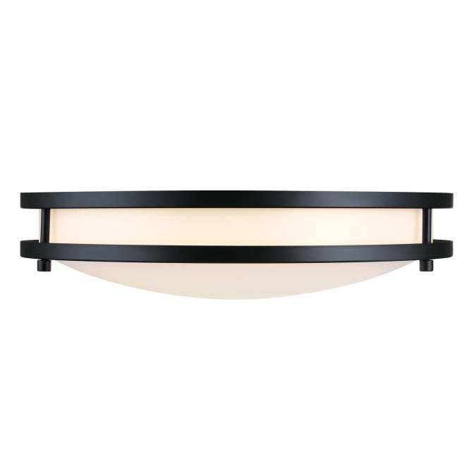 Westinghouse Lauderdale 23W 15.75 Inch Dimmable LED Flush Mount Black With Acrylic Shade CCT Selectable 2700K/3000K/3500K/4000K/5000K (6136500)