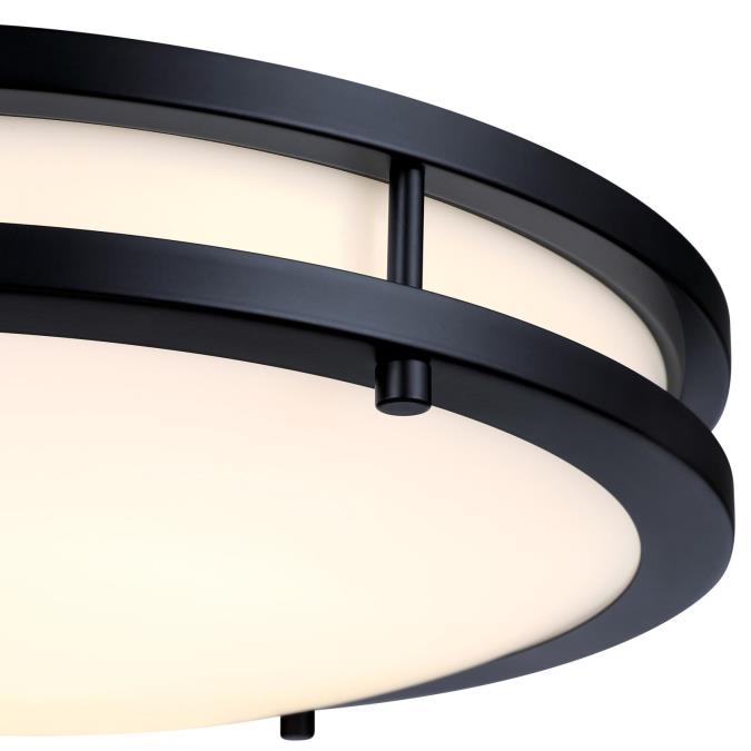 Westinghouse Lauderdale 23W 15.75 Inch Dimmable LED Flush Mount Black With Acrylic Shade CCT Selectable 2700K/3000K/3500K/4000K/5000K (6136500)