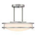 Westinghouse Lauderdale 15W 12 Inch Dimmable LED Semi-Flush Mount Brushed Nickel With Acrylic Shade CCT Selectable 2700K/3000K/3500K/4000K/5000K (6136600)