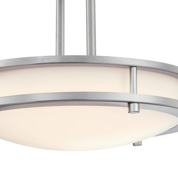 Westinghouse Lauderdale 15W 12 Inch Dimmable LED Semi-Flush Mount Brushed Nickel With Acrylic Shade CCT Selectable 2700K/3000K/3500K/4000K/5000K (6136600)