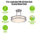 Westinghouse Lauderdale 15W 12 Inch Dimmable LED Semi-Flush Mount Brushed Nickel With Acrylic Shade CCT Selectable 2700K/3000K/3500K/4000K/5000K (6136600)