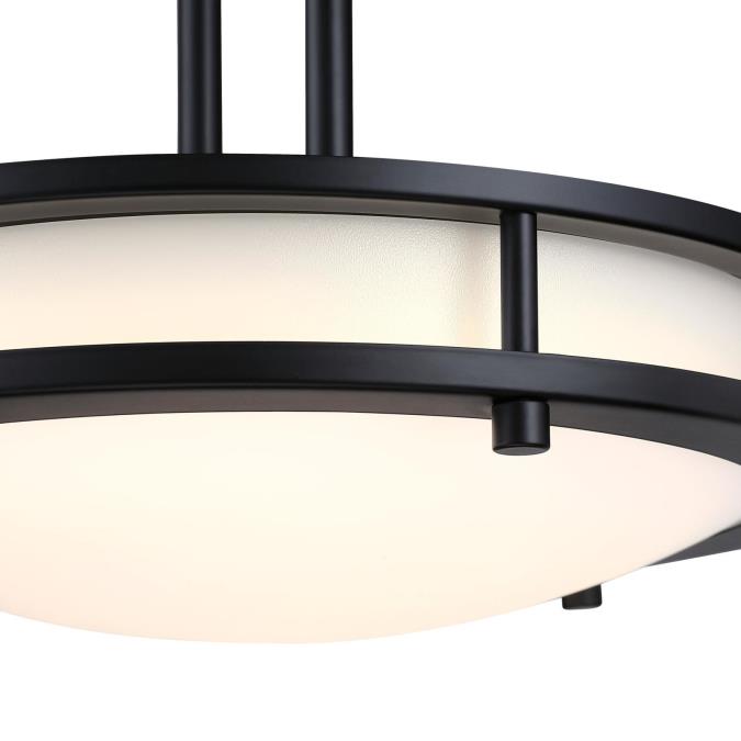 Westinghouse Lauderdale 15W 12 Inch Dimmable LED Semi-Flush Mount Black With Acrylic Shade CCT Selectable 2700K/3000K/3500K/4000K/5000K (6136700)