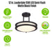 Westinghouse Lauderdale 15W 12 Inch Dimmable LED Semi-Flush Mount Black With Acrylic Shade CCT Selectable 2700K/3000K/3500K/4000K/5000K (6136700)